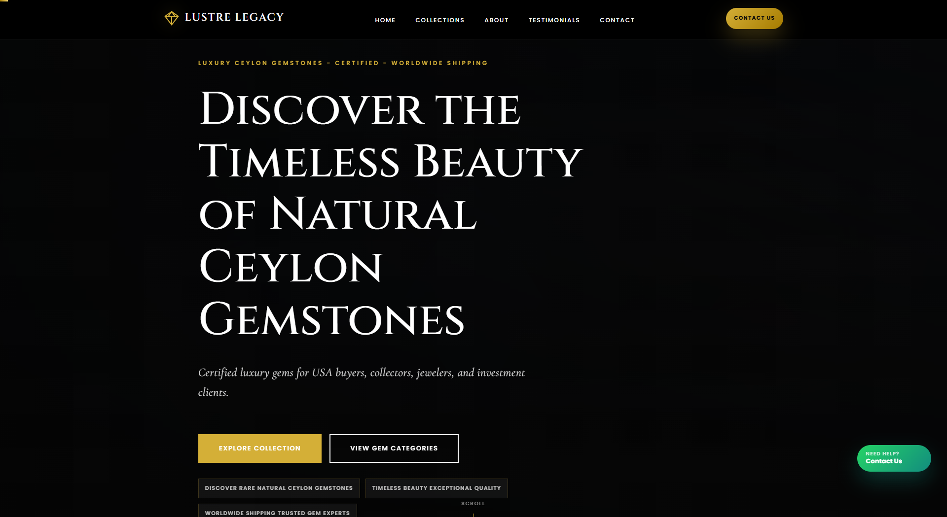 Lustre & Legacy – Luxury Gemstone E-Commerce Website